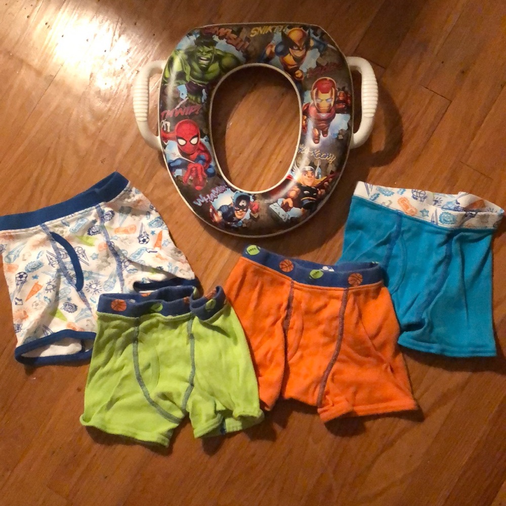 Potty seat and boys underwear